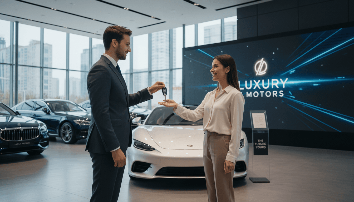 Consultant handing car keys to a client